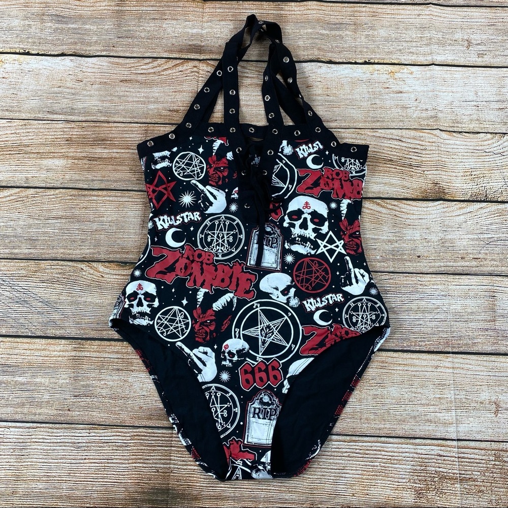Kill Star Rob Zombie One Piece Bathingsuit Women Size Small Swim Wear - NEW